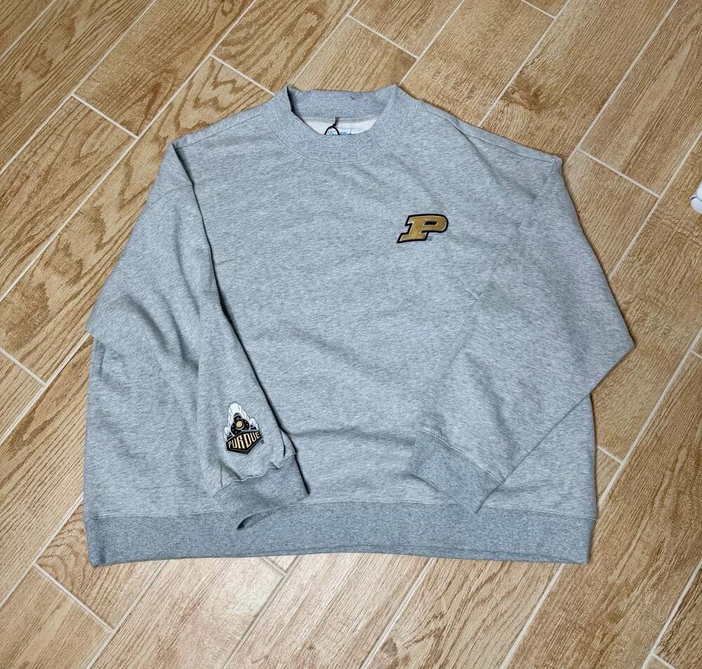Traditions Collegiate Apparel Purdue University Boilermakers Grey Crewneck